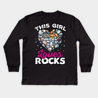 Rock Collector Hunting Girl Kids Long Sleeve T-Shirt